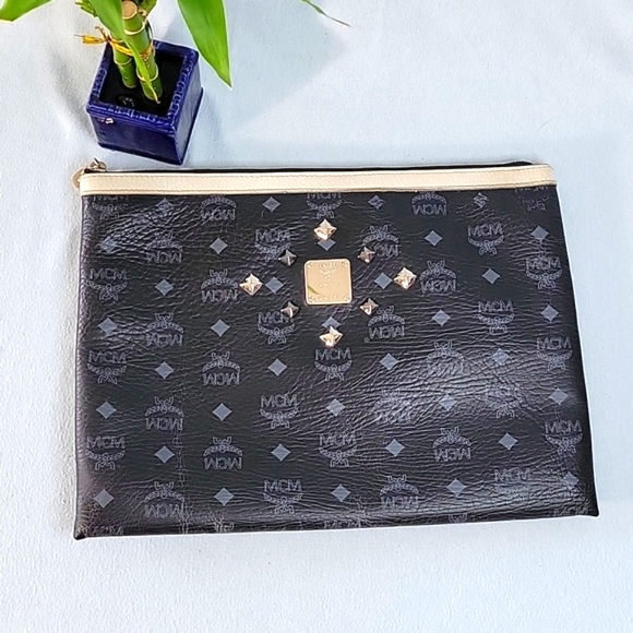 MCM Limited Edition Studded Monogram Luxury Oversized Clutch